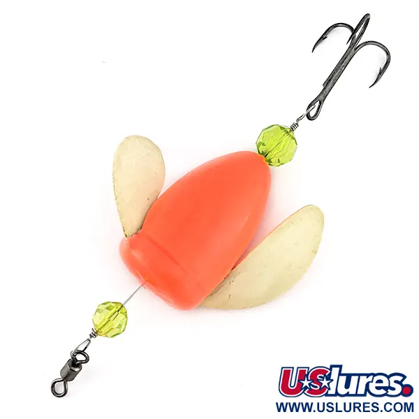Vintage  Yakima Bait Worden's Spin-n-Glo, 1/4oz Hot orange spinning lure #23387