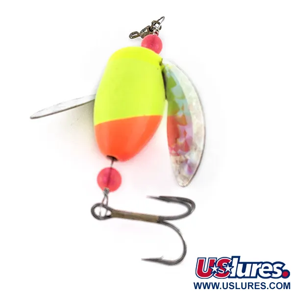 Vintage  Yakima Bait Worden's Spin-n-Glo, 1/8oz orange/yellow spinning lure #23389