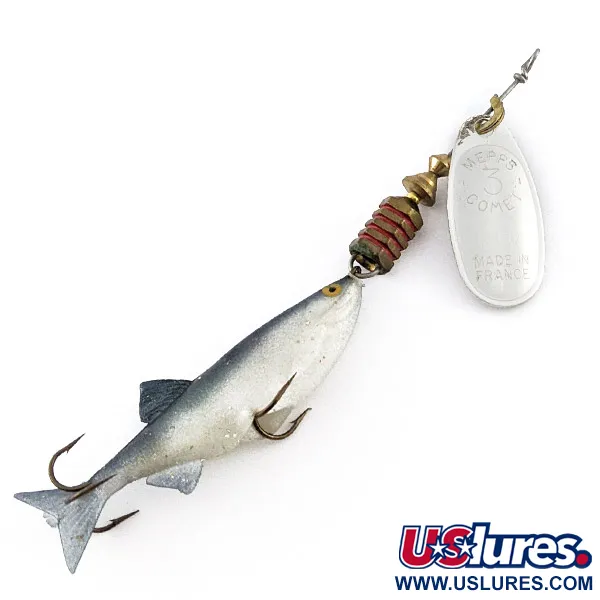 Vintage   Mepps Comet 3 Mino, 1/3oz silver spinning lure #23428
