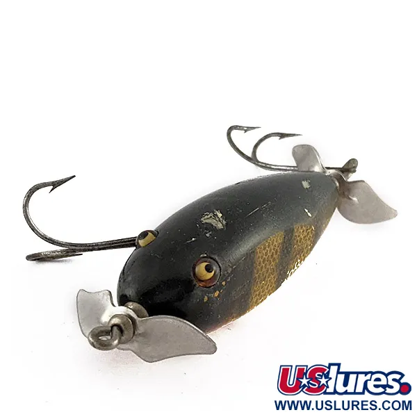 Vintage  Creek Chub Bait Company Creek Chub Injured Minnow glass eyes, 1/2oz Perch fishing lure #23436