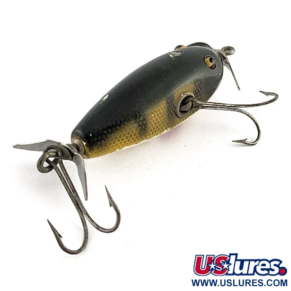 Vintage  Creek Chub Bait Company Creek Chub Injured Minnow glass eyes, 1/2oz Perch fishing lure #23436