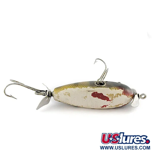 Vintage  Creek Chub Bait Company Creek Chub Injured Minnow glass eyes, 1/2oz Perch fishing lure #23436