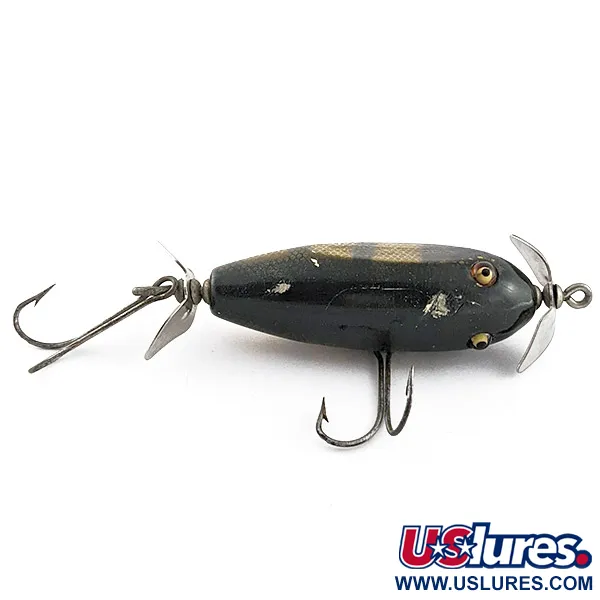 Vintage  Creek Chub Bait Company Creek Chub Injured Minnow glass eyes, 1/2oz Perch fishing lure #23436