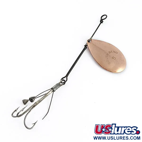 Vintage   Vintage South Bend Spinner 5, 1/4oz nickel/copper spinning lure #23438