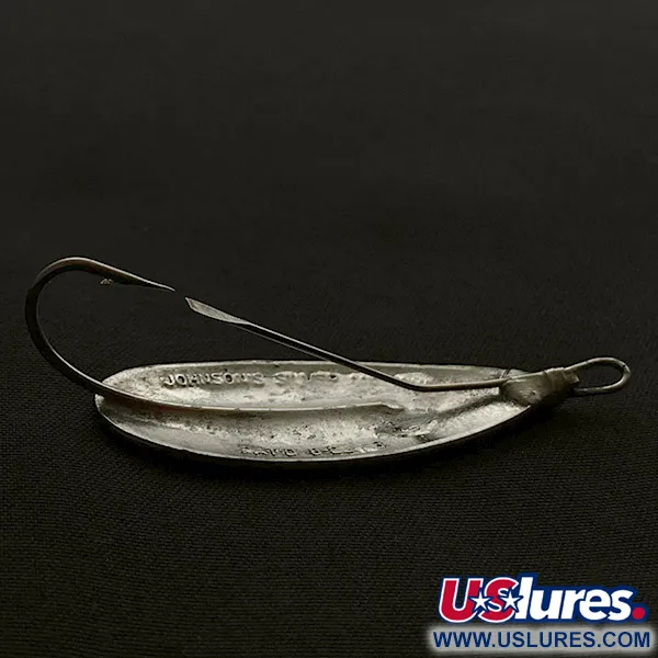 Vintage   Johnson Silver Minnow , 1/4oz nickel fishing spoon #23458
