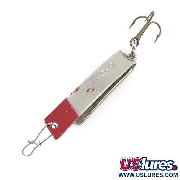 Vintage  Luhr Jensen Super-Duper 503, 1/8oz nickel/red fishing spoon #23472