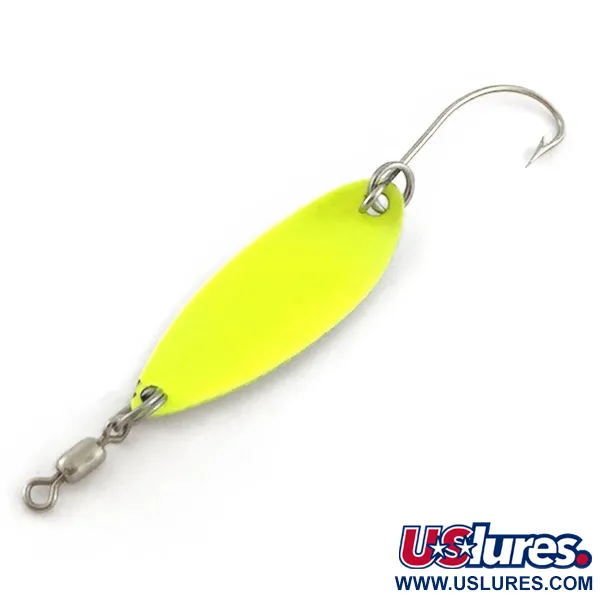 Vintage  Hildebrandt Spinners Hildebrandt Little Shaver 3, 1/16oz pearl/green fishing spoon #23507