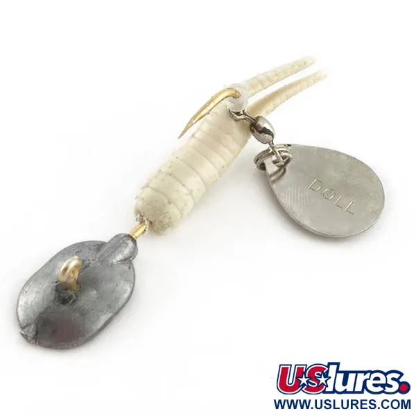 Vintage   Doll Jig, 1/4oz nickel/white fishing #23511