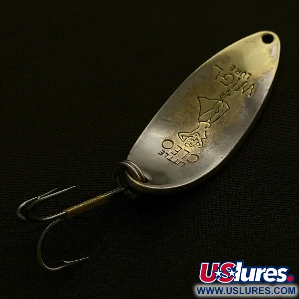 Vintage  Seneca Little Cleo (Hula Girl) , 1/2oz nickel/gold fishing spoon #23514