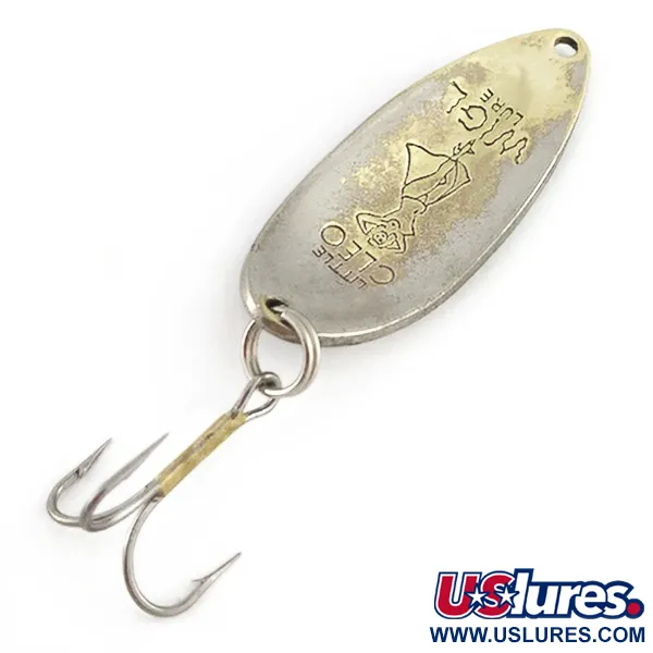 Vintage  Seneca Little Cleo (Hula Girl) , 1/2oz nickel/gold fishing spoon #23514