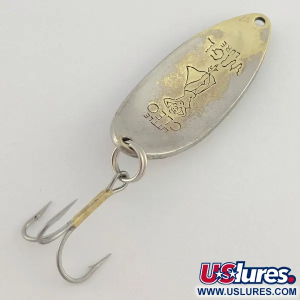 Vintage  Seneca Little Cleo (Hula Girl) , 1/2oz nickel/gold fishing spoon #23514