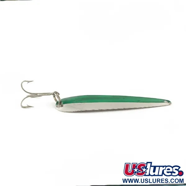 Vintage  Eppinger Dardevle JR Flutter Devle 3100 UV, 3/16oz nickel/green fishing spoon #23531