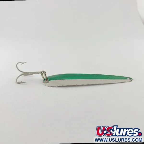 Vintage  Eppinger Dardevle JR Flutter Devle 3100 UV, 3/16oz nickel/green fishing spoon #23531