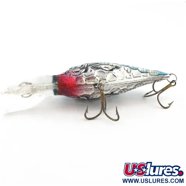 Vintage  Renosky Lures Renosky Deep Dive Honeycomb Rattl shad, 2/5oz silver/blue fishing lure #23542