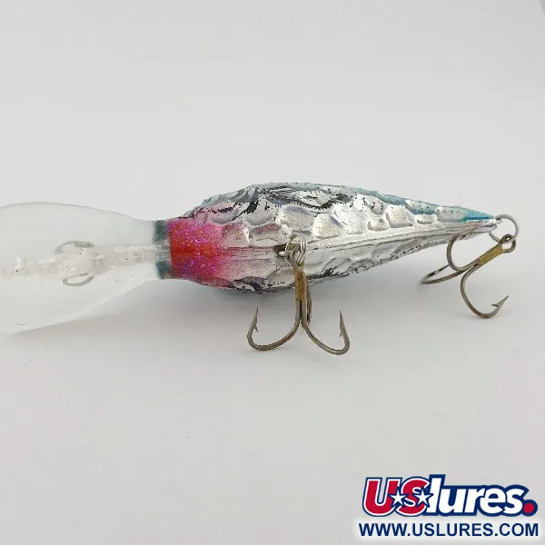 Vintage  Renosky Lures Renosky Deep Dive Honeycomb Rattl shad, 2/5oz silver/blue fishing lure #23542