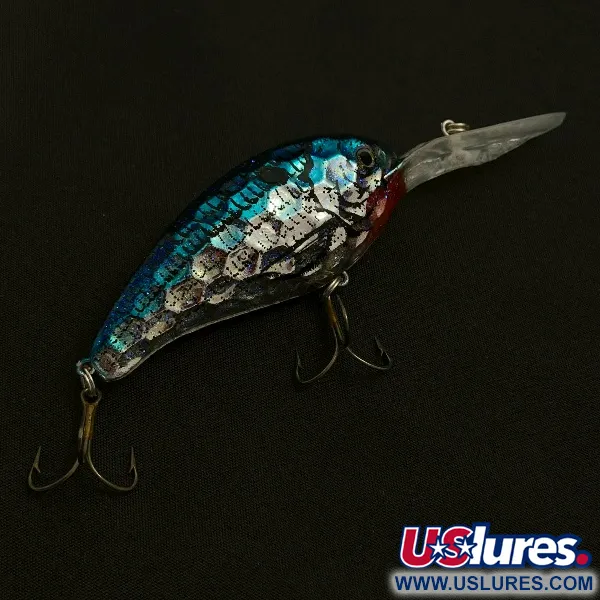 Vintage  Renosky Lures Renosky Deep Dive Honeycomb Rattl shad, 2/5oz silver/blue fishing lure #23542