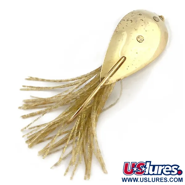 Vintage   Nemire Lures Red Ripper, 1/2oz gold fishing spoon #23543