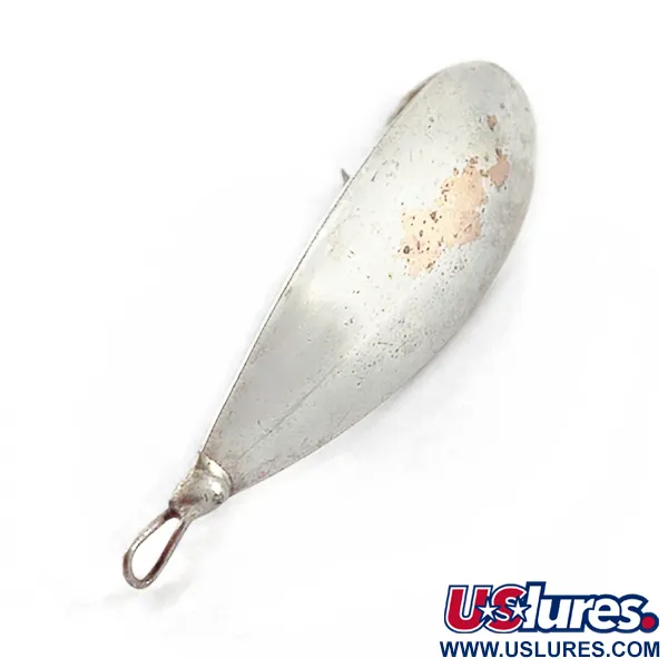 Vintage   Johnson Silver Minnow Weedless, 2/5oz nickel fishing spoon #23553