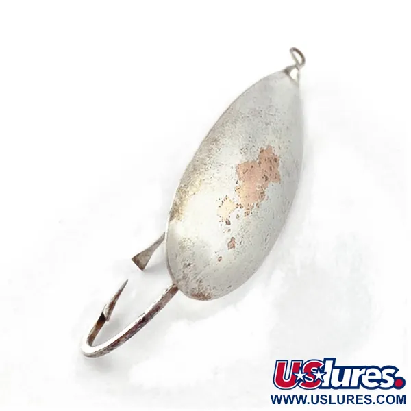 Vintage   Johnson Silver Minnow Weedless, 2/5oz nickel fishing spoon #23553