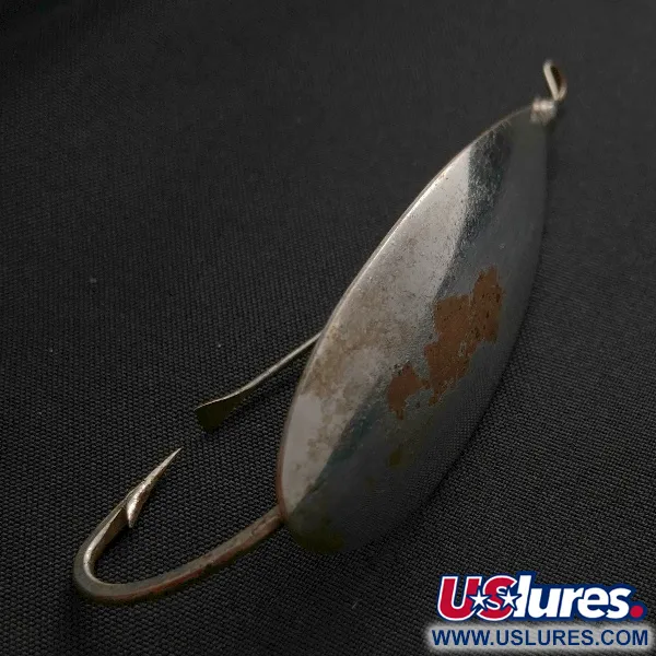 Vintage   Johnson Silver Minnow Weedless, 2/5oz nickel fishing spoon #23553