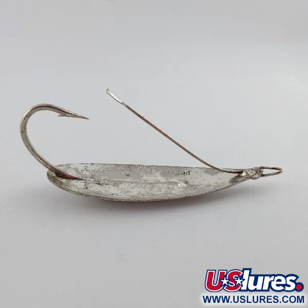 Vintage   Johnson Silver Minnow Weedless, 3/4oz nickel fishing spoon #23554