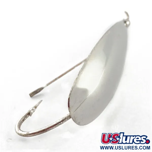 Vintage   Johnson Silver Minnow Weedless, 3/4oz nickel fishing spoon #23554