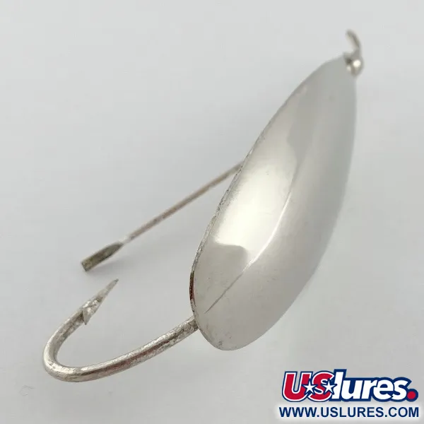 Vintage   Johnson Silver Minnow Weedless, 3/4oz nickel fishing spoon #23554