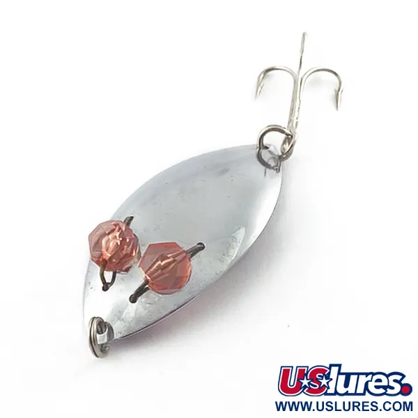 Vintage   Herter's Glass Eye Spoon, 2/5oz nickel/red eyes fishing spoon #23555