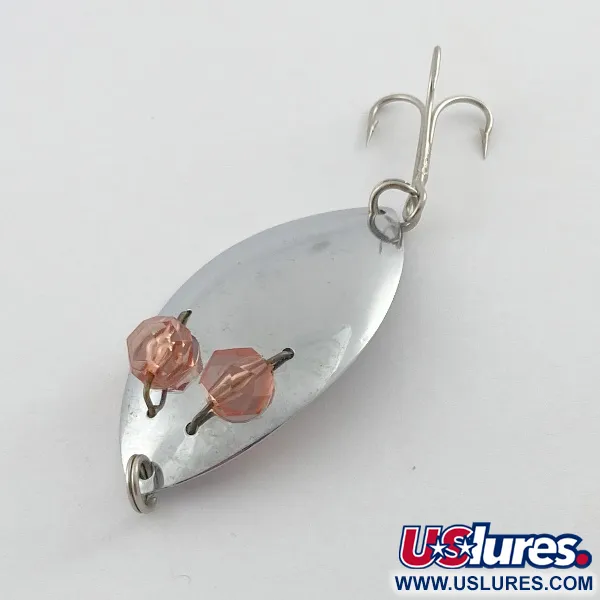 Vintage   Herter's Glass Eye Spoon, 2/5oz nickel/red eyes fishing spoon #23555