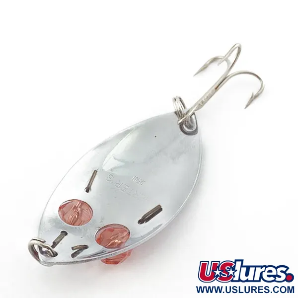 Vintage   Herter's Glass Eye Spoon, 2/5oz nickel/red eyes fishing spoon #23555