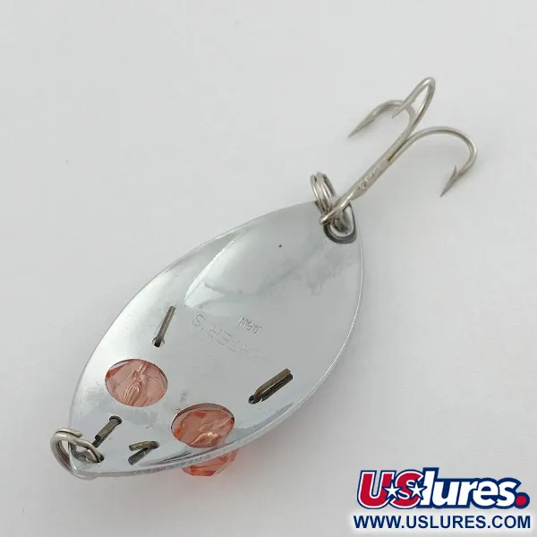 Vintage   Herter's Glass Eye Spoon, 2/5oz nickel/red eyes fishing spoon #23555