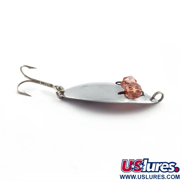 Vintage   Herter's Glass Eye Spoon, 2/5oz nickel/red eyes fishing spoon #23555