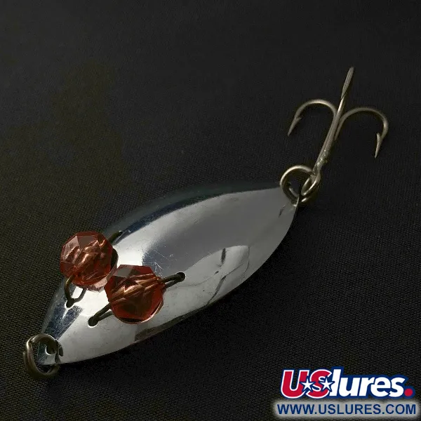 Vintage   Herter's Glass Eye Spoon, 2/5oz nickel/red eyes fishing spoon #23555