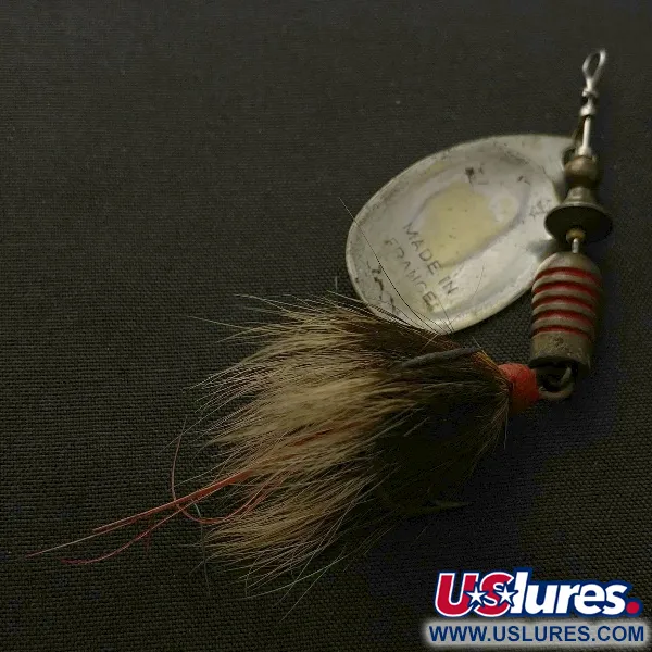 Vintage   Mepps Aglia 3 dressed (squirrel tail)  (1960s), 1/4oz silver spinning lure #23570