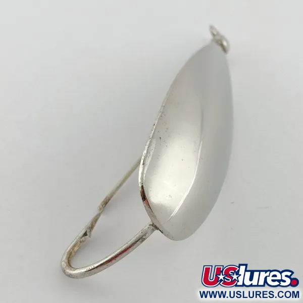 Vintage   Johnson Silver Minnow Weedless, 3/5oz nickel fishing spoon #23574