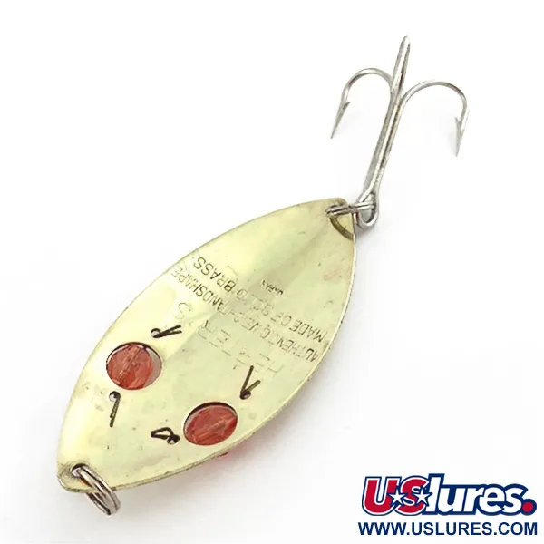 Vintage   Herter's Glass Eye Spoon, 3/4oz nickel/red eyes fishing spoon #23575