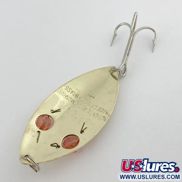 Vintage   Herter's Glass Eye Spoon, 3/4oz nickel/red eyes fishing spoon #23575