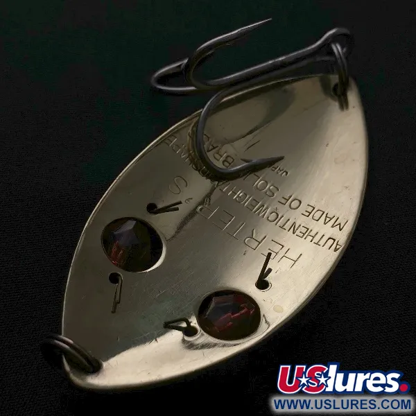 Vintage   Herter's Glass Eye Spoon, 3/4oz nickel/red eyes fishing spoon #23575