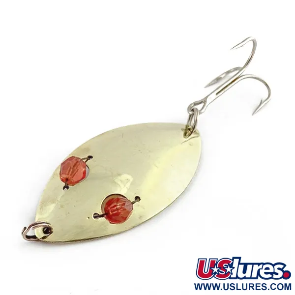 Vintage   Herter's Glass Eye Spoon, 3/4oz nickel/red eyes fishing spoon #23575