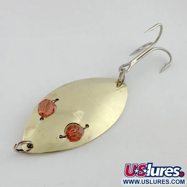 Vintage   Herter's Glass Eye Spoon, 3/4oz nickel/red eyes fishing spoon #23575