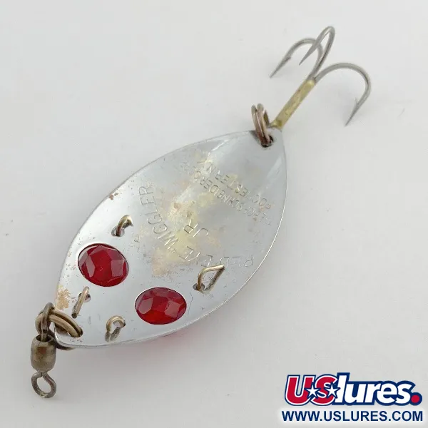 Vintage  Hofschneider Red eye Junior, 1/2oz nickel/red eyes fishing spoon #23576