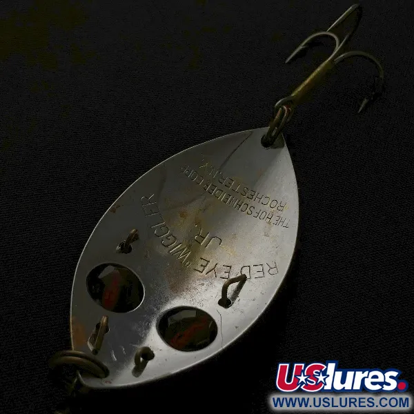 Vintage  Hofschneider Red eye Junior, 1/2oz nickel/red eyes fishing spoon #23576