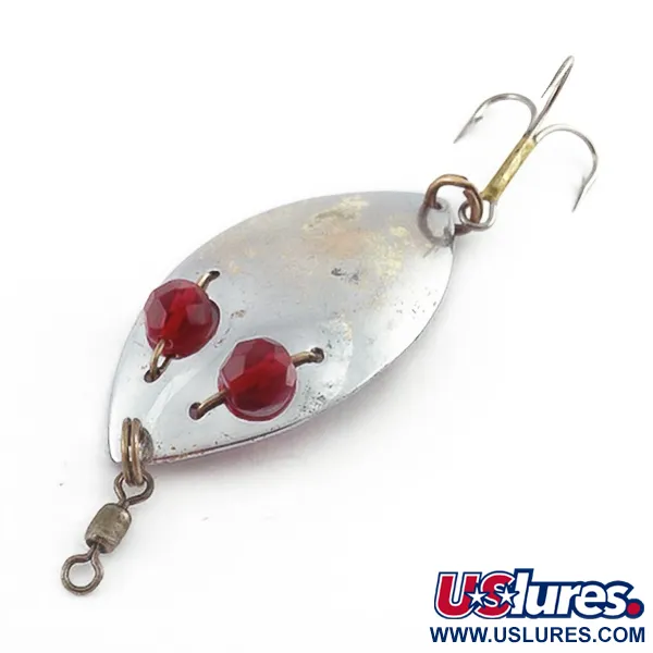 Vintage  Hofschneider Red eye Junior, 1/2oz nickel/red eyes fishing spoon #23576