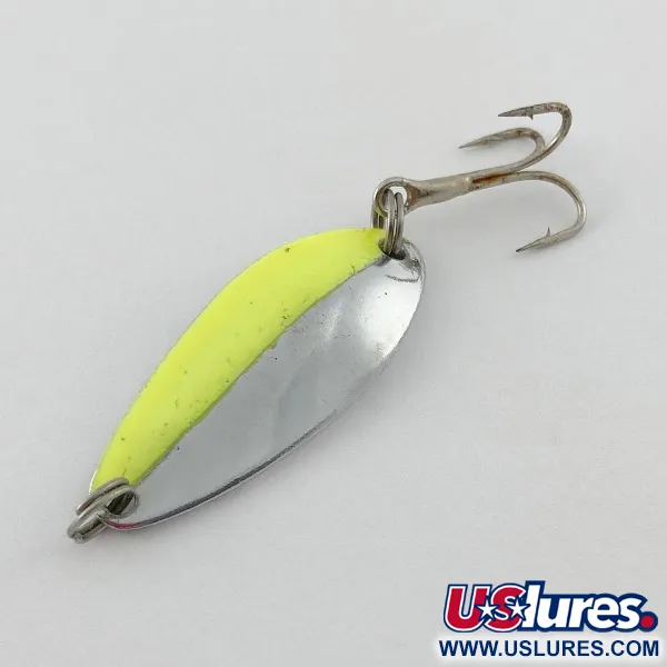 Vintage  Glen Evans Glen L Evans Shag Spoon, 1/4oz nickel/green fishing spoon #23578