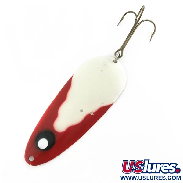 Vintage  Lindy / Little Joe Lindy Gator , 1 2/3oz red/white/nickel fishing spoon #23583