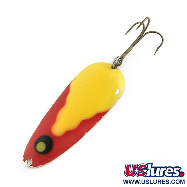 Vintage  Lindy / Little Joe Lindy Gator , 1 2/3oz nickel/yellow/red fishing spoon #23584