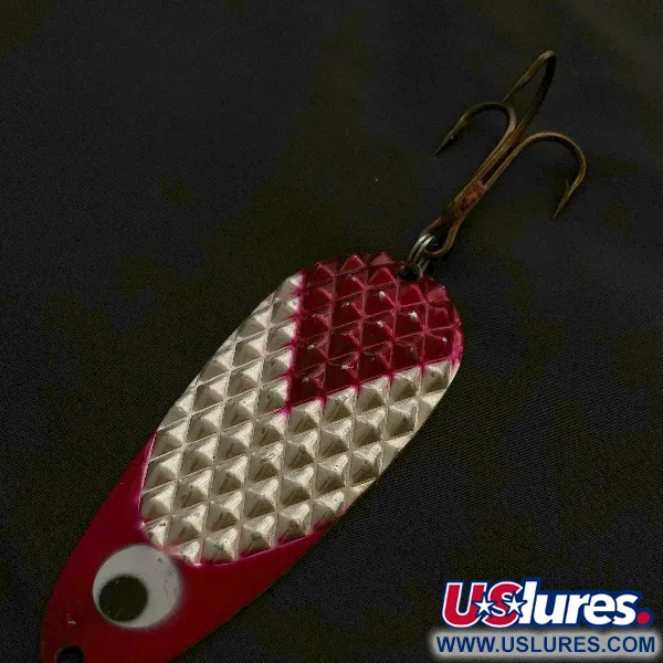 Vintage  Lindy / Little Joe Lindy Gator , 2oz red/white/nickel fishing spoon #23586