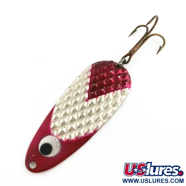 Vintage  Lindy / Little Joe Lindy Gator , 2oz red/white/nickel fishing spoon #23586