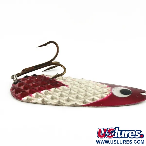 Vintage  Lindy / Little Joe Lindy Gator , 2oz red/white/nickel fishing spoon #23586