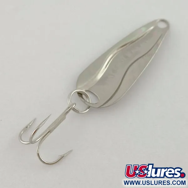 Vintage   Luhr Jensen Hot Shot W, 3/64oz nickel fishing spoon #23591
